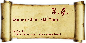 Wermescher Gábor névjegykártya